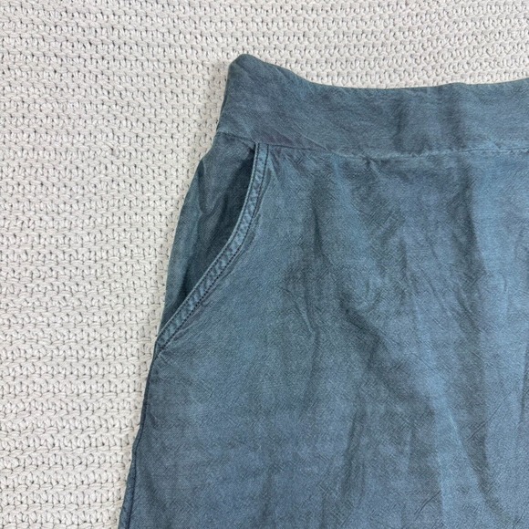 Pilco Anthropologie Amora Skirt XS Petite Ruffled High Low Distressed Green Gray - Picture 5 of 13